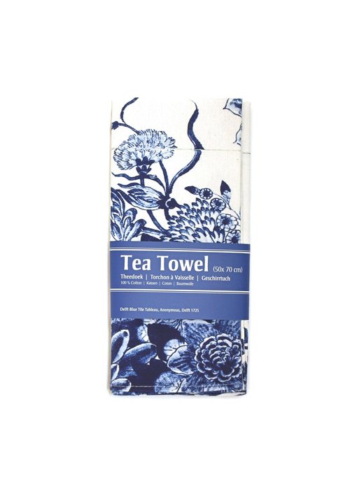 Tea Towel, Tile tableau with blue birds