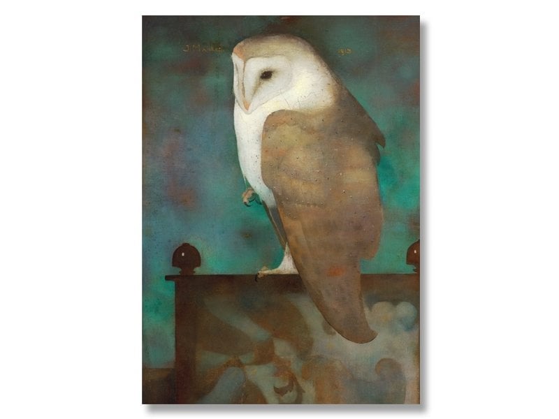 Poster, 50 x 70, Great owl on screen, Jan Mankes