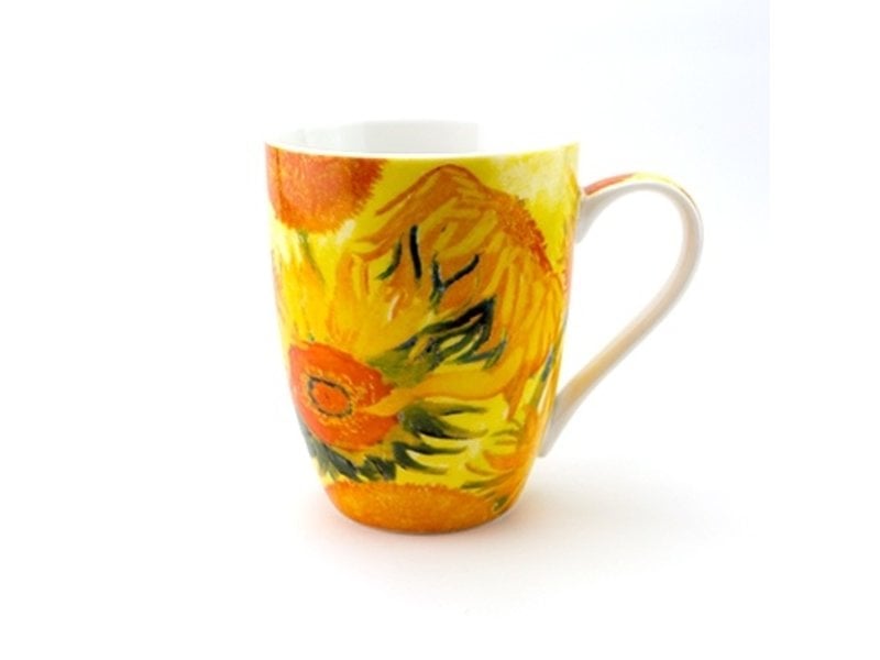 Cafetière et tasse avec soucoupe en porcelaine décor Tournesol Van