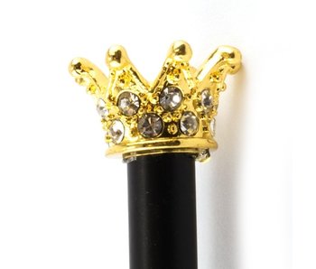 Lápiz negro con corona de princesa dorada