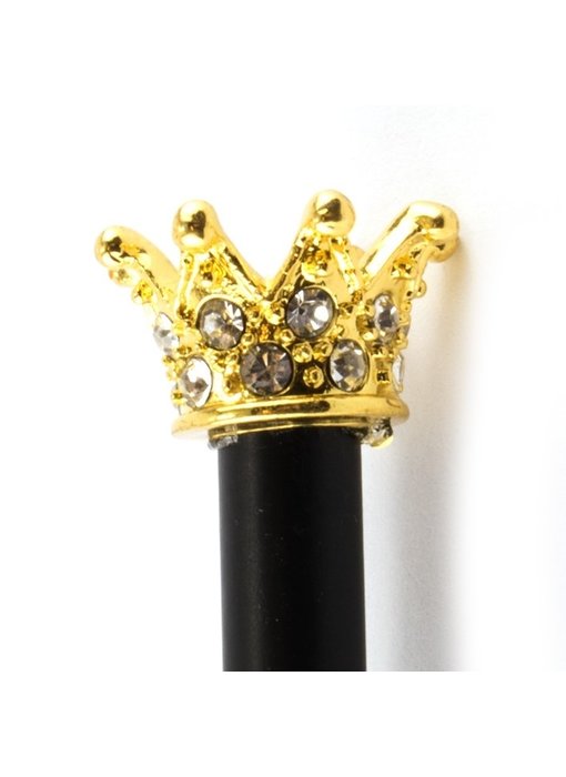 Lápiz negro con corona de princesa dorada