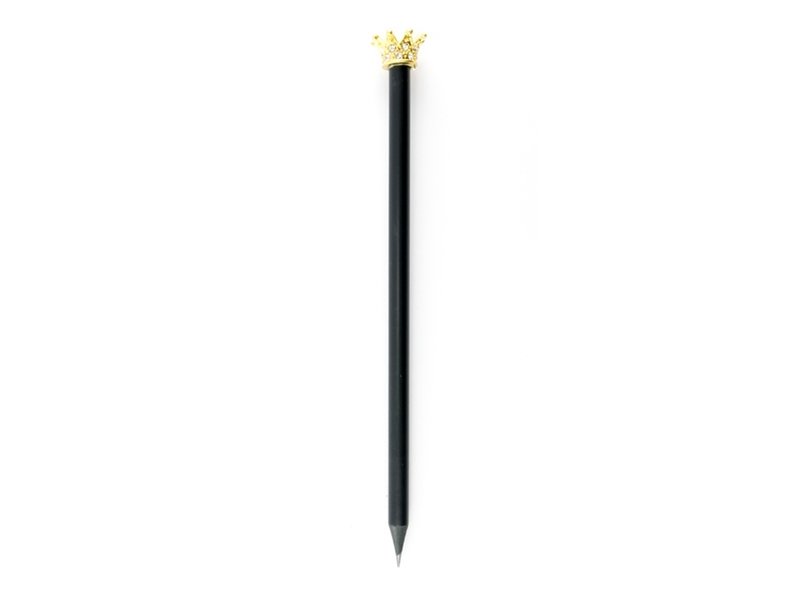 Crayon noir avec couronne de princesse en or