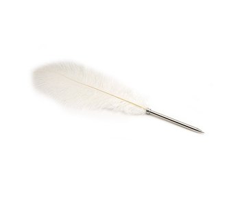 White Ostrich Feather Quill Pen – Objets d'Art & Spirit