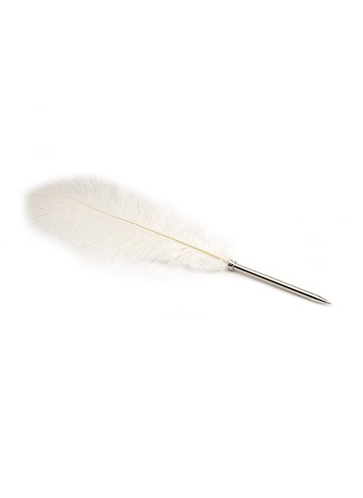 Struivogel pen, wit