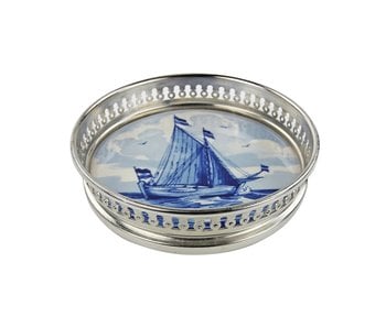 Delft blue bottle coaster, Ship