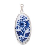 Medallion, Delft blue porcelain, oval