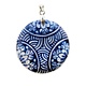 Medallón, azul de Delft, redondo