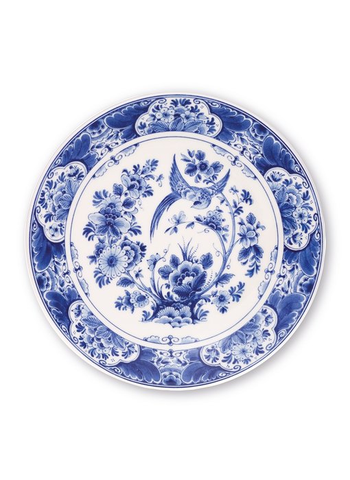 Plato azul de Delft, ø 24 cm Pájaro