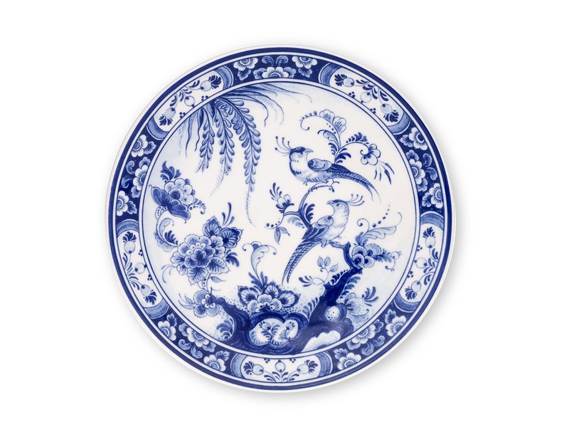 Plato azul de Delft, ø 20 cm, pájaro