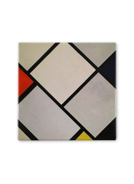 Aimant pour réfrigérateur, composition losange, Mondrian