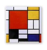 Kühlschrankmagnet, Zusammensetzung mit großer roter Fläche, Mondrian