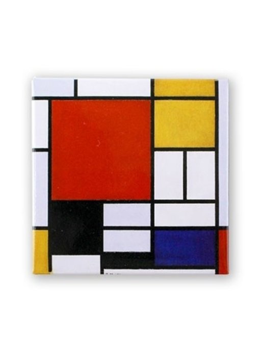 Imán de nevera, Composición con gran área roja, Mondrian