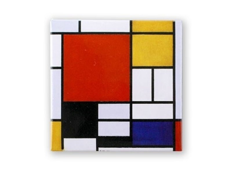 Imán de nevera, Composición con gran área roja, Mondrian