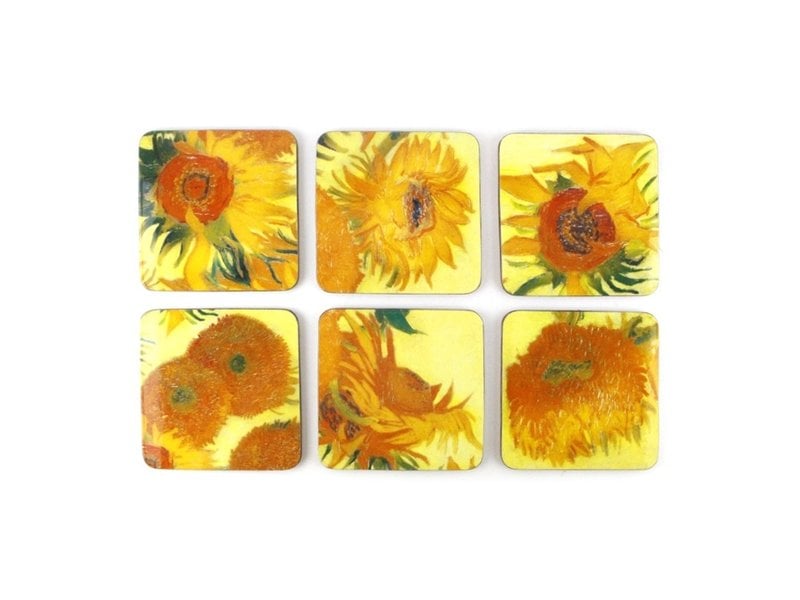 Coastersset van 6, Sunflowers, Van Gogh