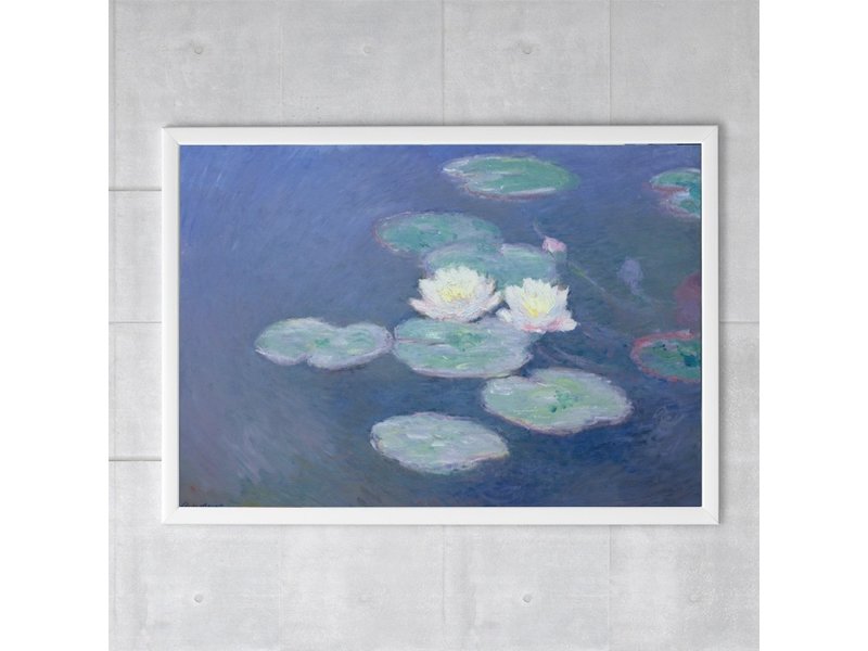 Cartel 50x70, Lirios de agua a la luz del atardecer, Monet