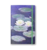 Cuaderno de tapa blanda, A5, nenúfares en la luz del atardecer, Monet