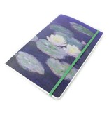 Cuaderno de tapa blanda, A5, nenúfares en la luz del atardecer, Monet