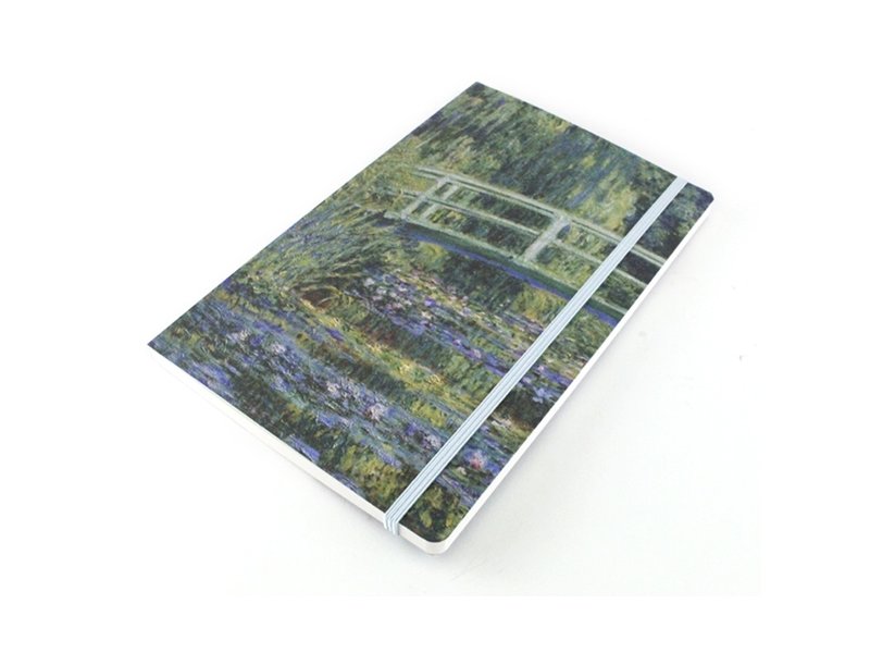 Cuaderno de tapa blanda, A5, puente japonés, Monet