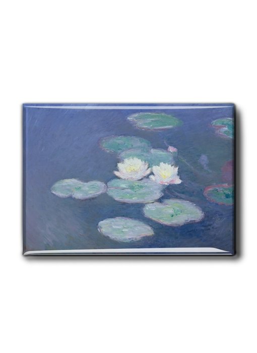 Imán de nevera XL, nenúfares en la luz del atardecer, Monet