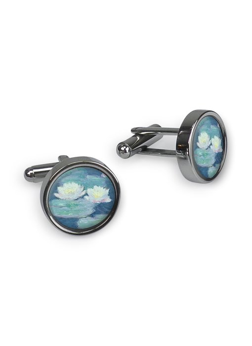 Cufflinks, Monet, Waterlilies evening