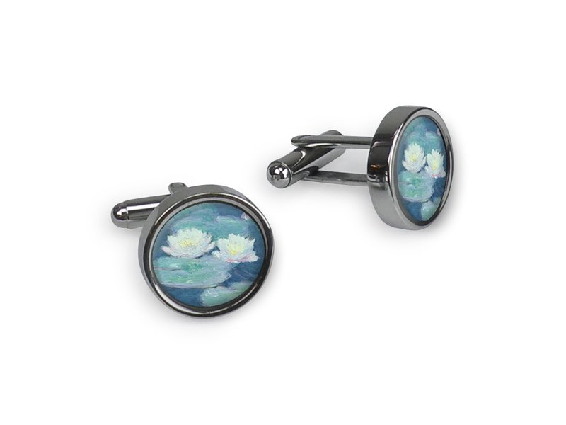 Manchetknopen, Monet, Waterlelies in avondlicht