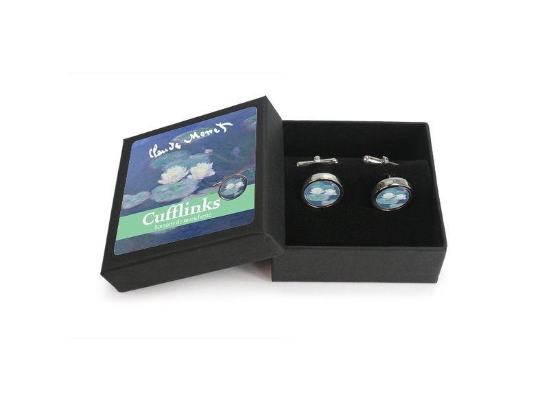 Cufflinks, Monet, Waterlilies evening