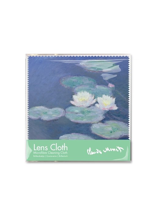 Paño de gafas, 15 x 15 cm, nenúfares a la luz del atardecer, Monet