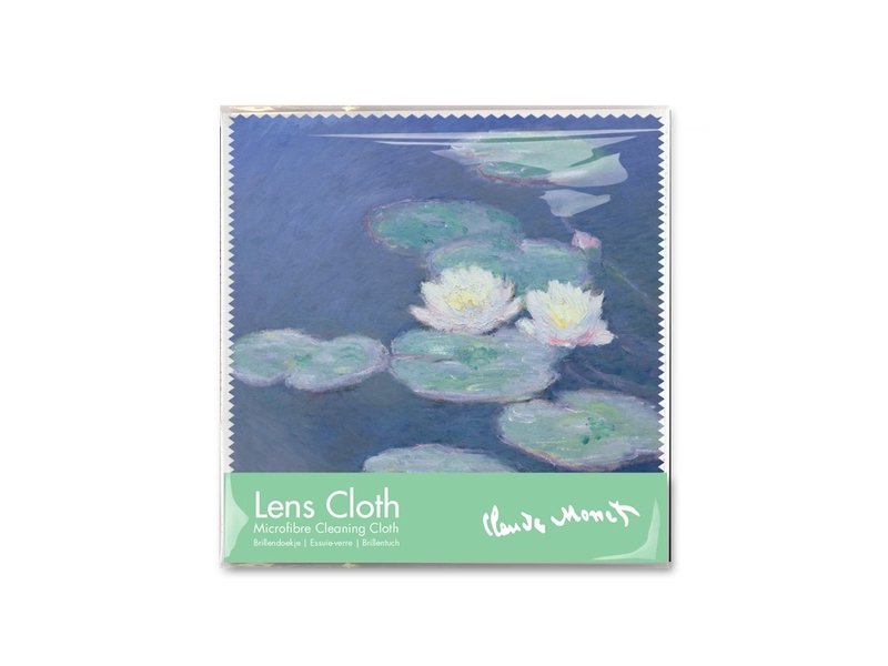 Chiffon à lunettes, 15 x 15 cm, Nénuphars à la lumière du soir, Monet