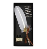 Ink pen feather pen set, white feather, black box