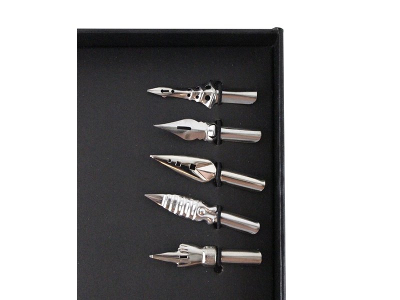 Tintenstift Feder Stift Set, weiße Feder, Black Box