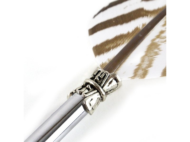Quillpen, Silver pheasant ball pen, brown/white