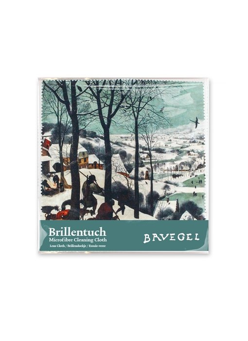 Brillenputztuch , 15 x 15 cm, Jäger im Schnee, Bruegel