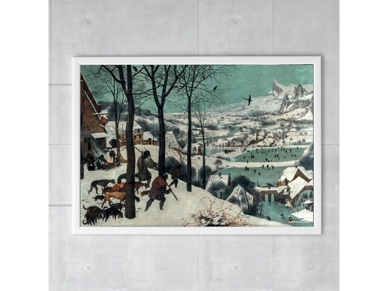 Cartel, 50x70, Bruegel, Cazadores en la nieve.