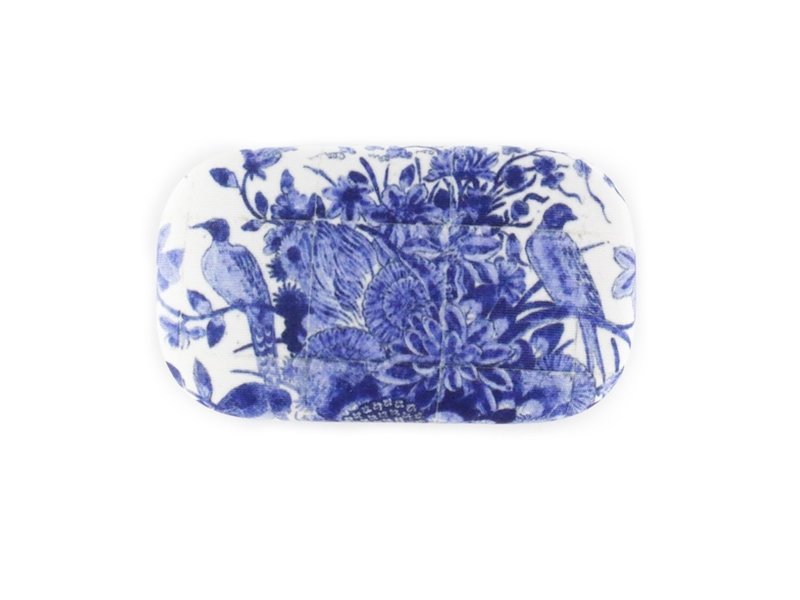 Lipstick / lens / travel box, Delft Blue tiles birds