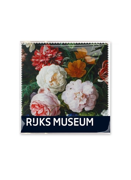 Chiffon à lunettes, 15x15, De Heem, Vase avec fleurs, (Rijksmuseum)