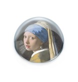 Presse-papier convexe en verre, Vermeer, Fille avec une boucle d'oreille en perle