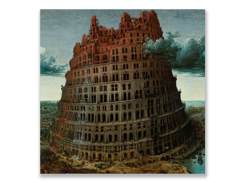 Postal, Bruegel, Torre de Babel