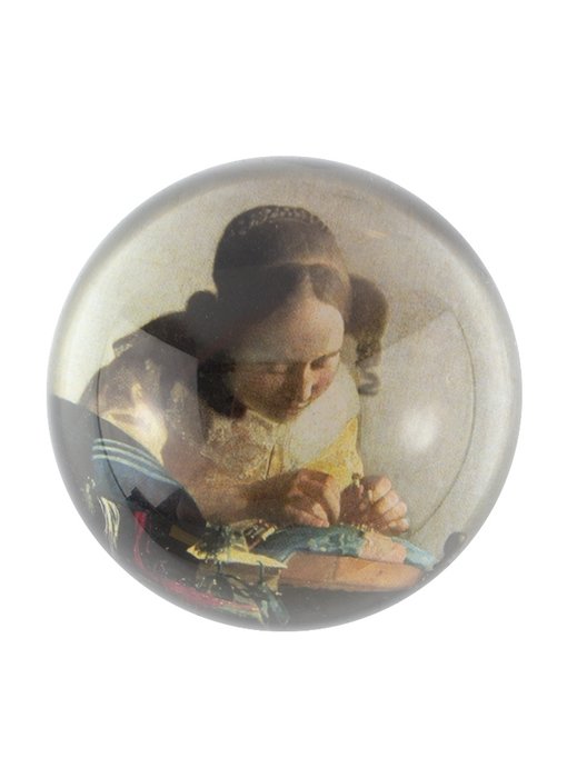 Presse-papiers convexe en verre, Vermeer, La Dentellière
