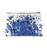 Pencil case / make-up bag, Delft blue birds, Rijksmuseum