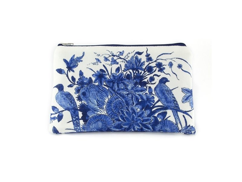 Estuche / neceser de maquillaje, pájaros azules de Delft