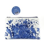 Pencil case / make-up bag, Delft blue birds, Rijksmuseum