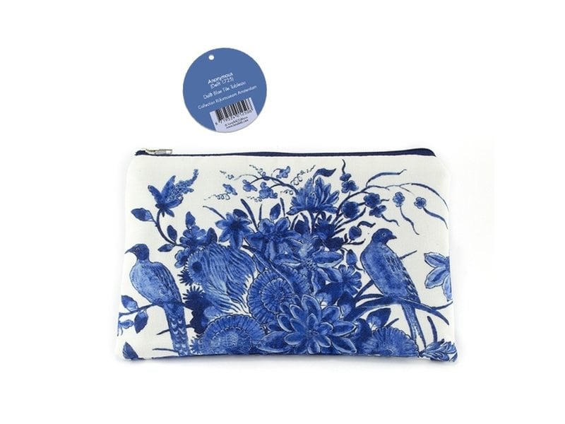 Pencil case / make-up bag, Delft blue birds, Rijksmuseum