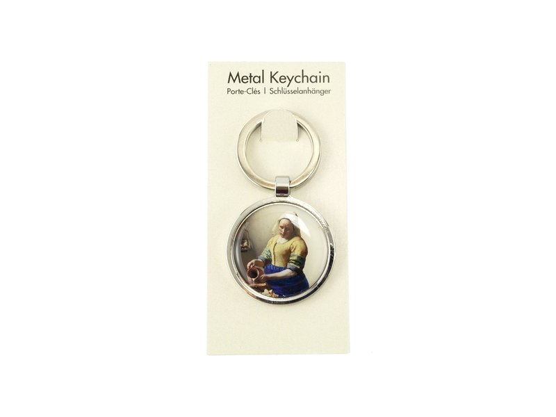 Porte-clés RND, métal argenté, Laitière Vermeer