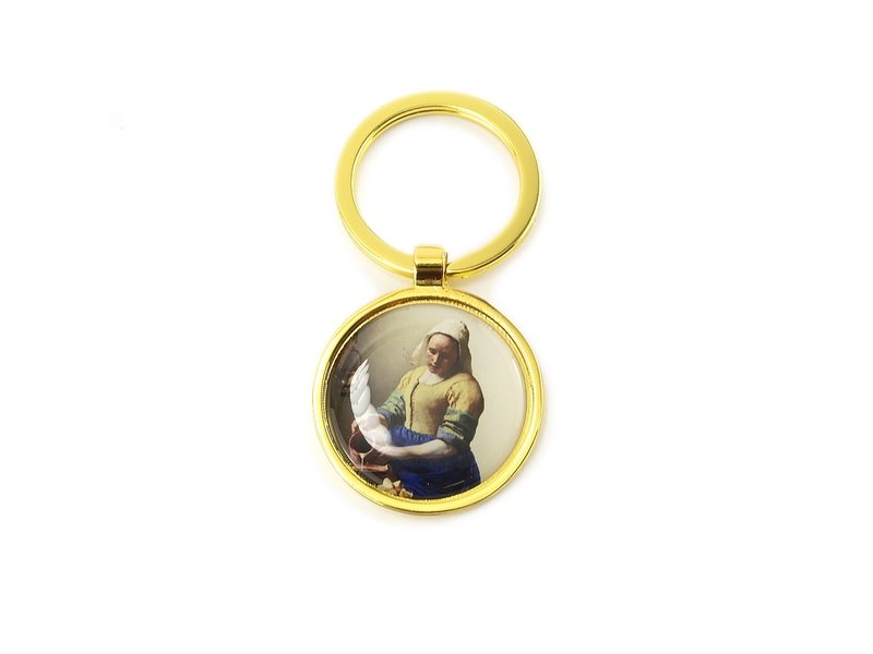 Keyring W, Metal gold, RD, Milkmaid Vermeer