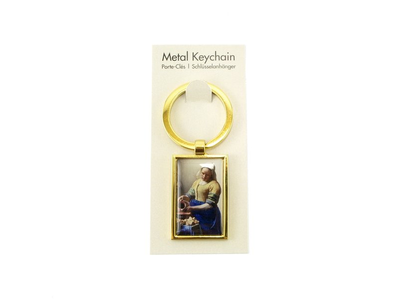 Porte-clés RT, métal doré, Milkmaid Vermeer