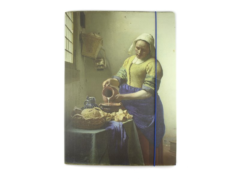 Porte-documents de portefeuille avec fermeture élastique, Vermeer, The Milkmaid