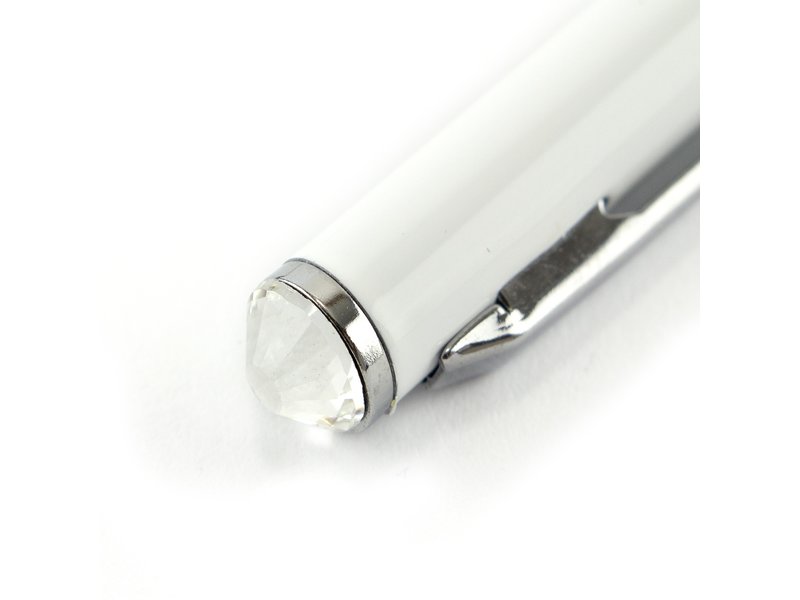 Bolígrafo blanco, con cristal