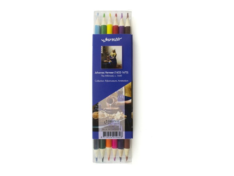 Set de lápices de colores, Vermeer, lechera
