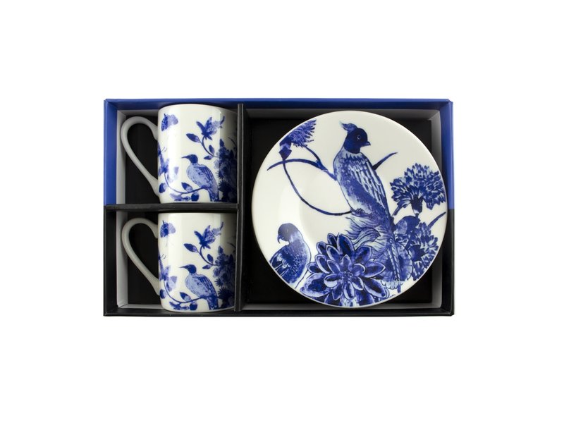 Espresso set, Delfts blauwe vogels, Rijksmuseum