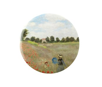 Taschenspiegel, Ø 80 mm, Monet, Feld mit Mohnblumen